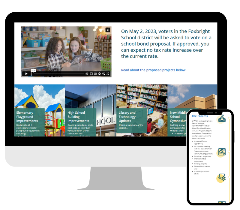 Example of best practices for sharing bond proposal information on a school's website