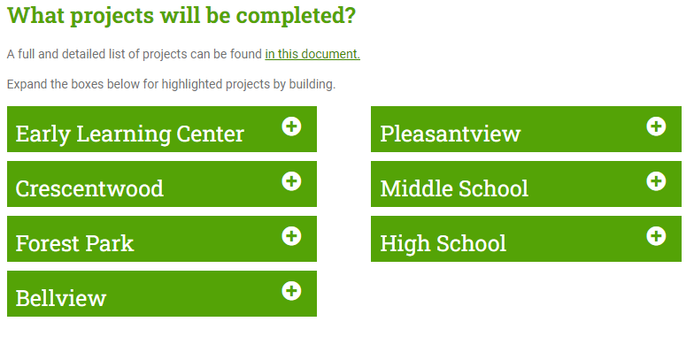 FAQ section found on Eastpointe Community Schools bond proposal page